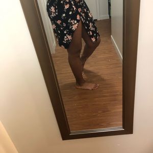 Orange and black wrap skirt